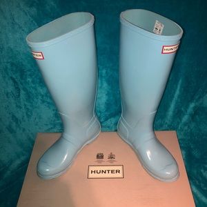 Hunter Tall Gloss Pale Mint Rain Boots